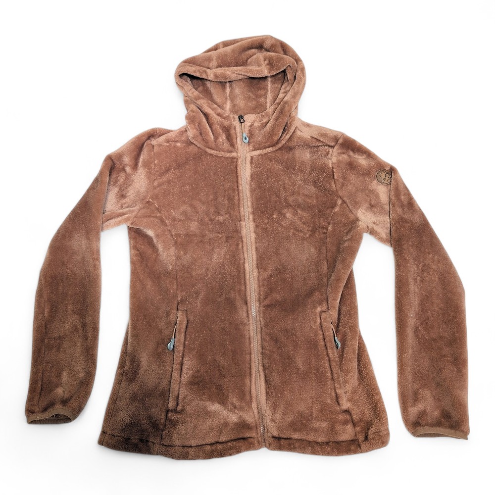 Gerry Women's Brown Hooded Teddy Fleece Jacket Size L